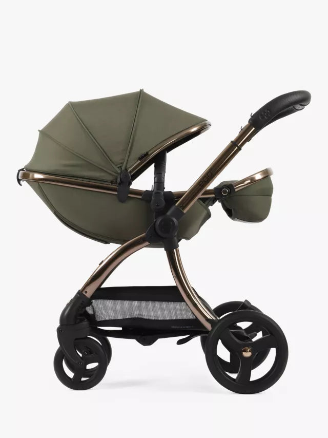 Egg 3 Pushchair, Carrycot & Accessories with Cybex Cloud T Car Seat and Base T Luxury Bundle, Hunter Green