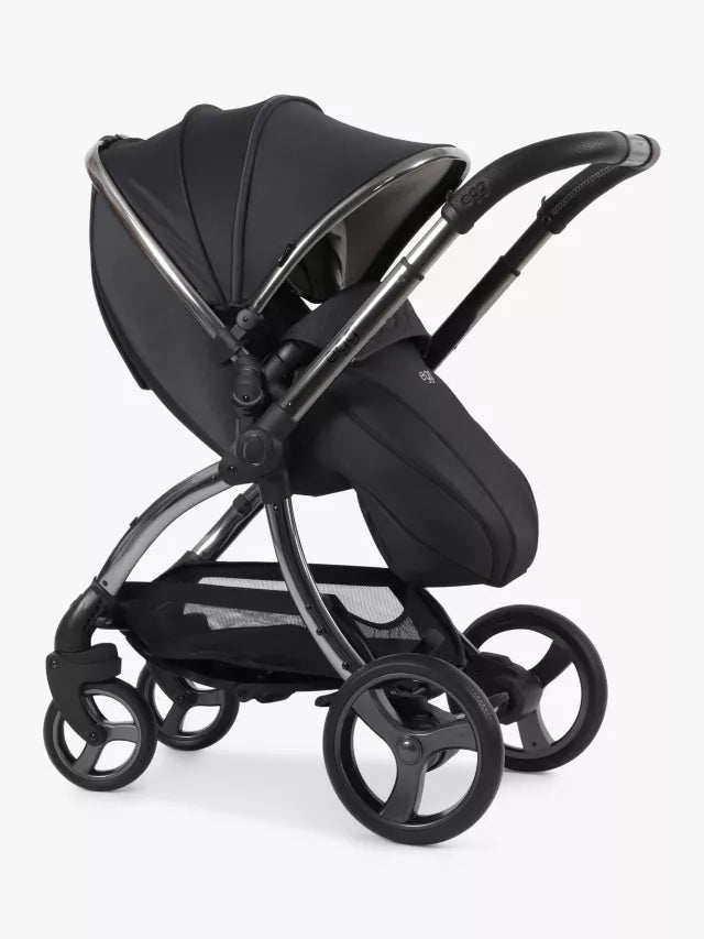 Egg 3 Pushchair, Carrycot & Accessories with Cybex Cloud T Car Seat and Base T Luxury Bundle, Carbonite