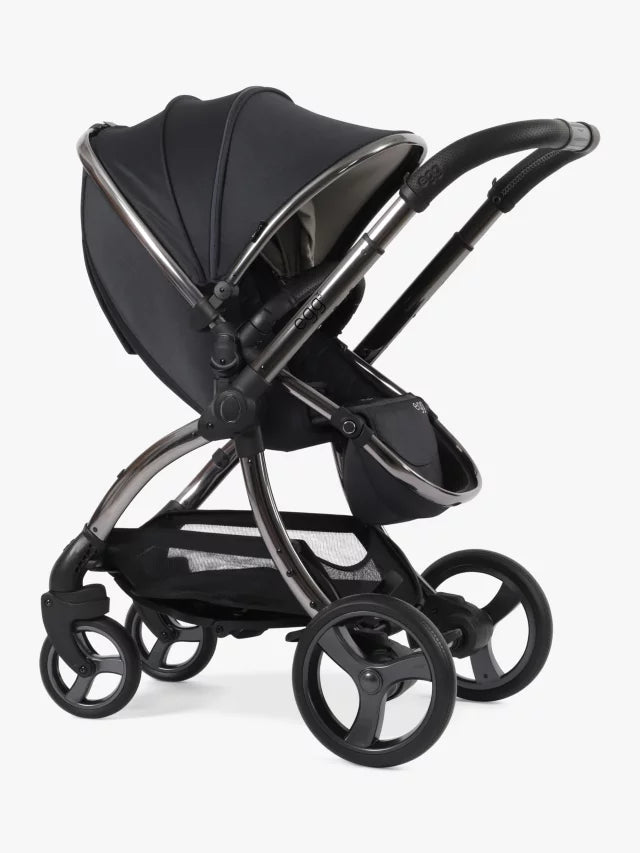 Egg 3 Pushchair, Carrycot & Accessories with Cybex Cloud T Car Seat and Base T Luxury Bundle, Carbonite