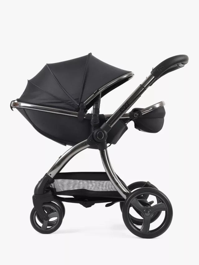 Egg 3 Pushchair, Carrycot & Accessories with Cybex Cloud T Car Seat and Base T Luxury Bundle, Carbonite