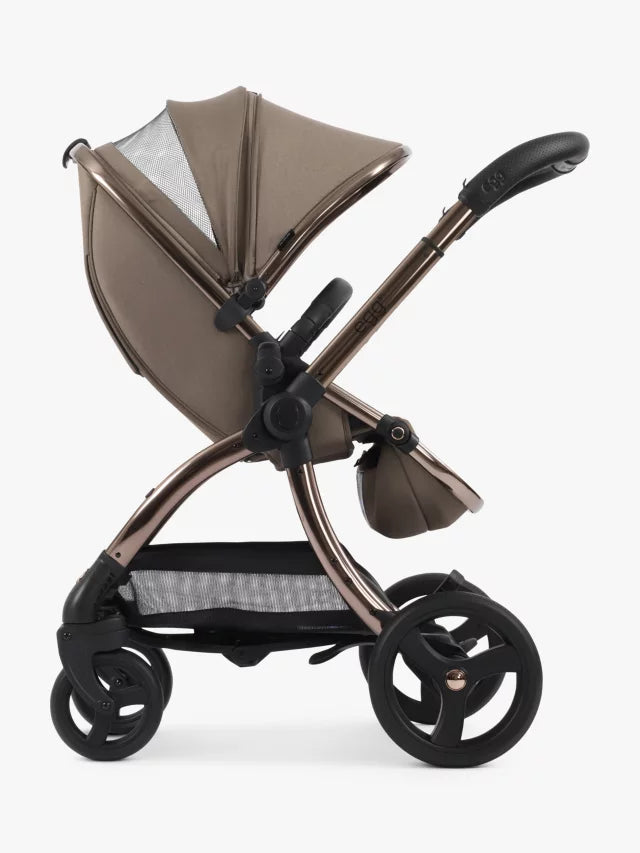 Egg 3 Pushchair, Carrycot & Accessories with Cybex Cloud T Car Seat and Base T Luxury Bundle, Mink