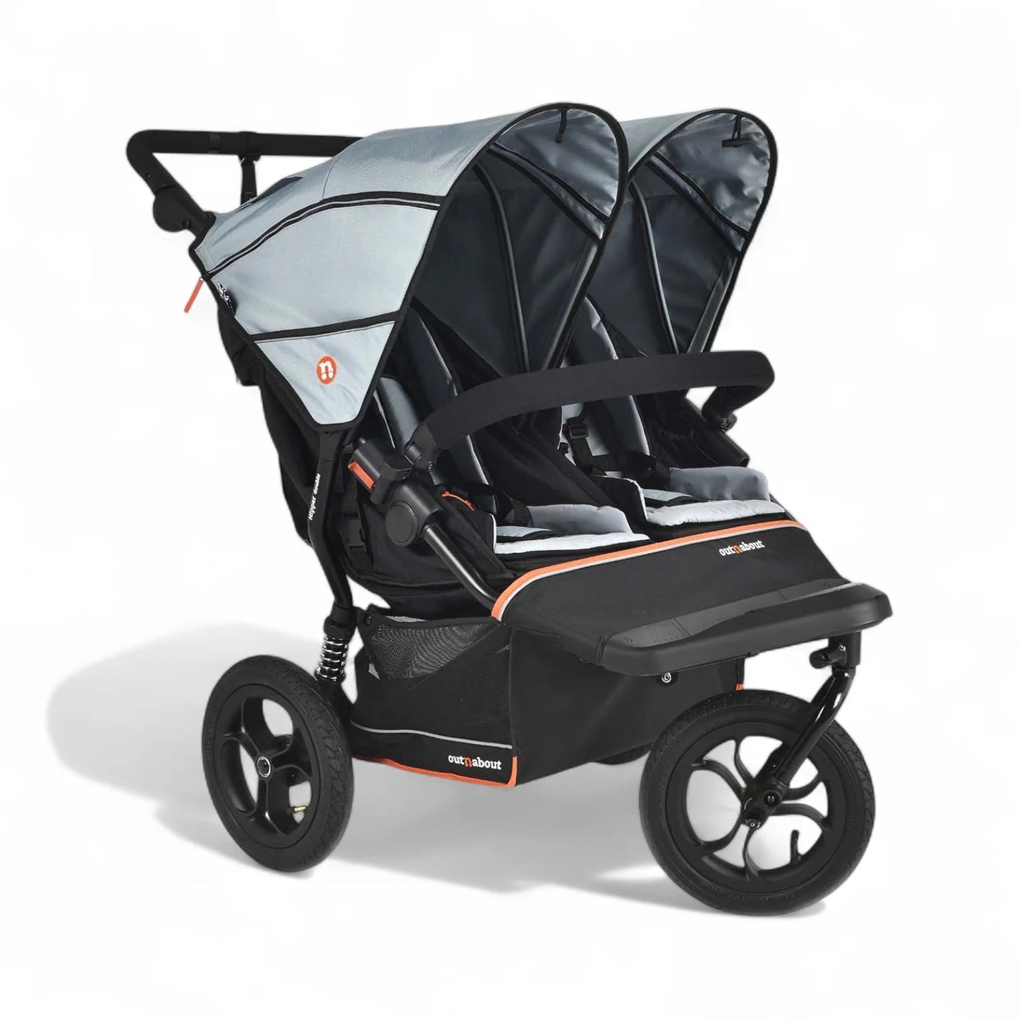 Out'n'About Nipper V6 Double Pushchair, Rocksalt Pre Order September Delivery