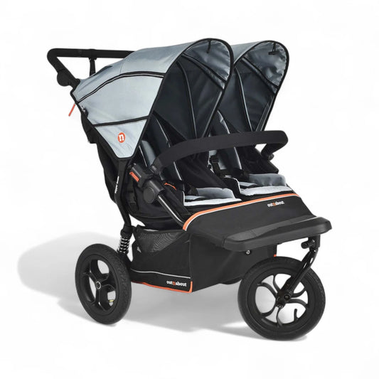Out'n'About Nipper V6 Double Pushchair, Rocksalt Pre Order September Delivery
