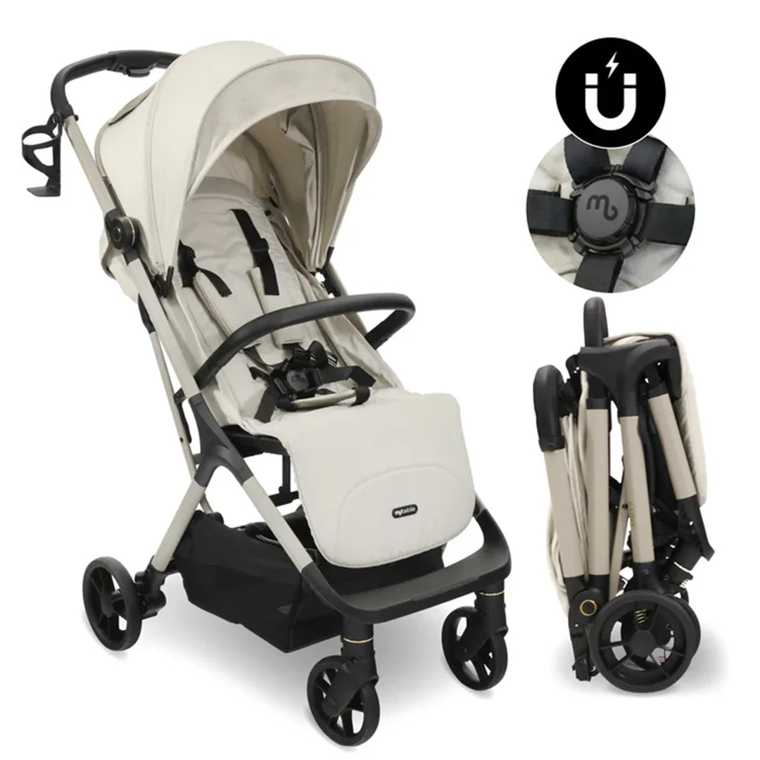 My Babiie MBX7 Auto Fold Compact Stroller - Ivory