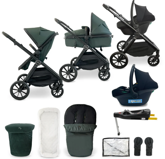 My Babiie MB220 3in1 Travel System with Base Forest Green