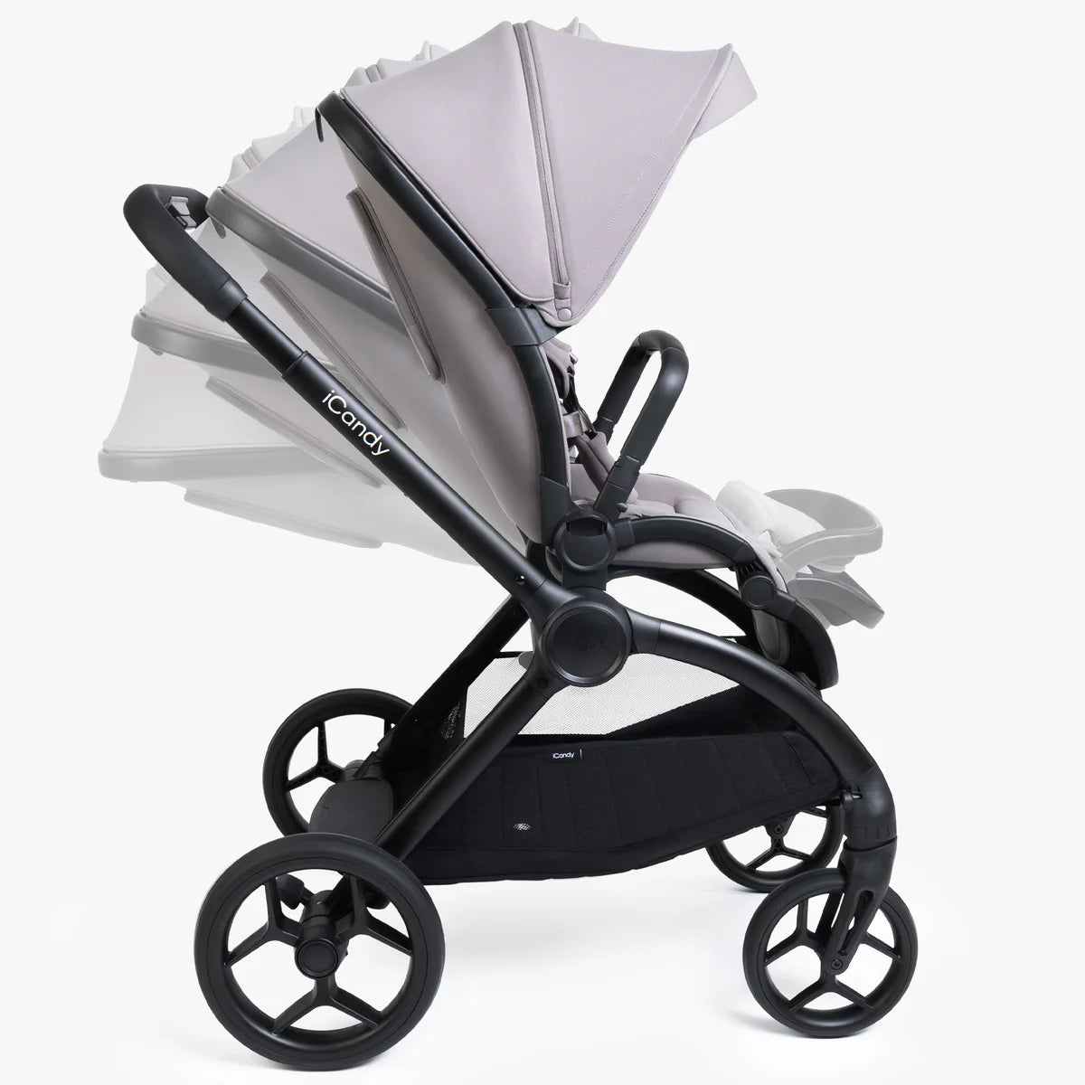 iCandy Core 2 Pushchair and Carrycot - Complete 360 Car Seat Bundle Storm Grey