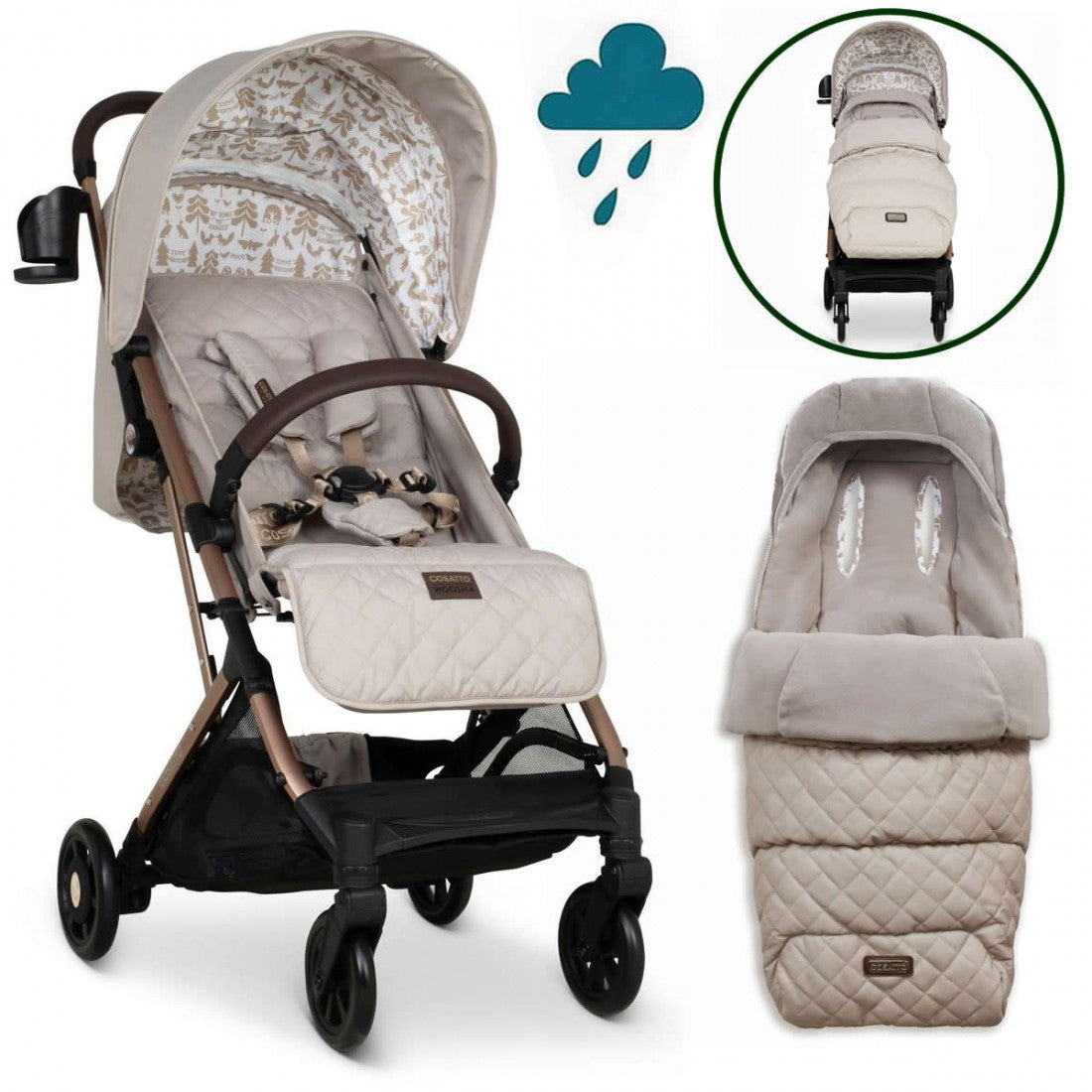 Cosatto Woosh 4 Stroller Whisper FREE footmuff