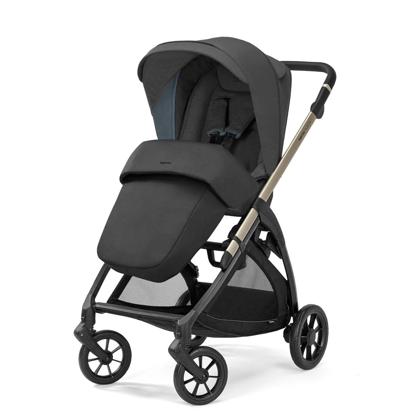 Inglesina Electa System Quattro color Upper Black, chassis, car seat Darwin Infant Recline and 360° i-Size base