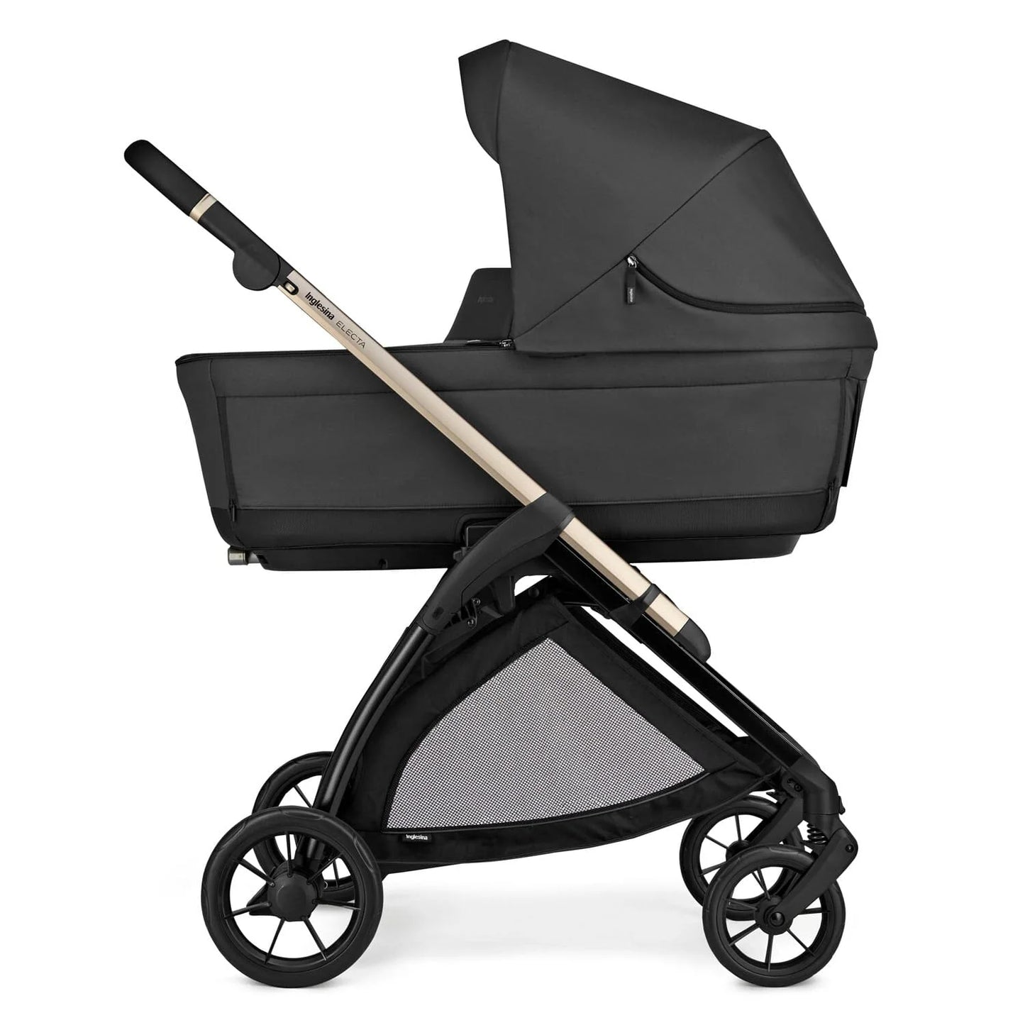 Inglesina Electa System Quattro color Upper Black, chassis, car seat Darwin Infant Recline and 360° i-Size base
