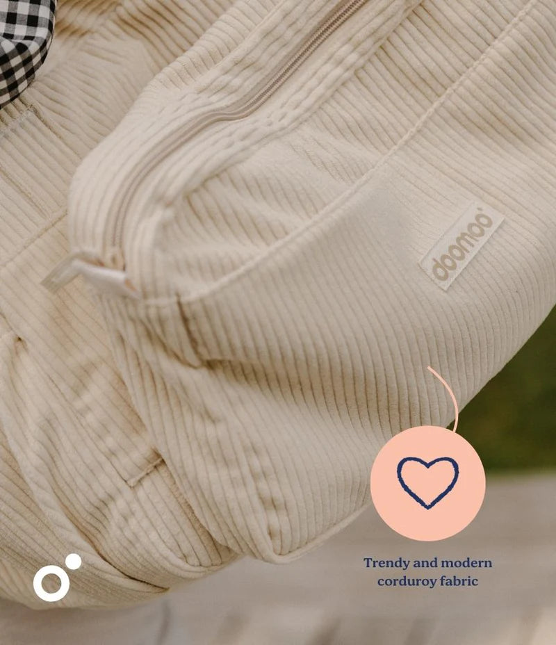 Doomoo CORDUROY SOFT CHANGING BAG FLUFFY Hospital Bag Sand