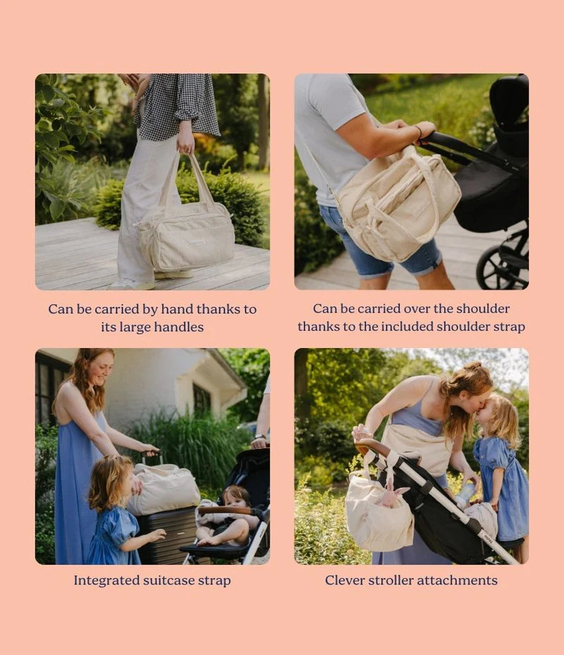 Doomoo CORDUROY SOFT CHANGING BAG FLUFFY Hospital Bag Sand