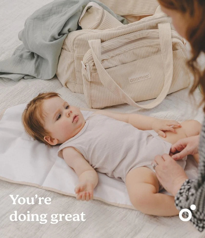 Doomoo CORDUROY SOFT CHANGING BAG FLUFFY Hospital Bag Sand