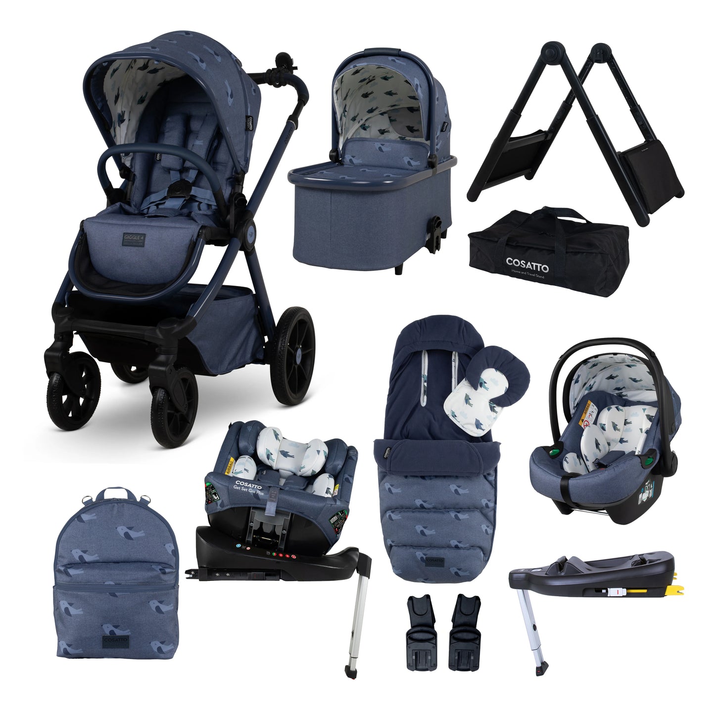 Cosatto Giggle 4 Special Edition All Stage Home and Travel Bundle Sky Lark