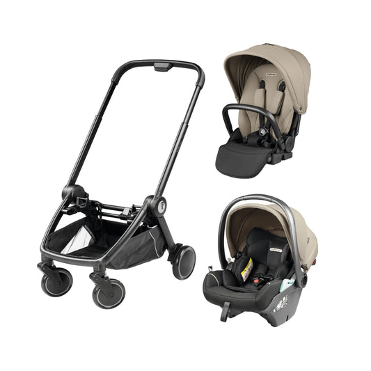 Peg Perego City Loop Chassis, Seat Unit & Primo Viaggio Car Seat Bundle - Vanilla Blend