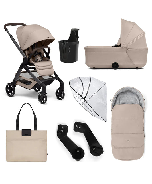 Joolz Hub2 + Carrycot 6pc Bundle Sandy Taupe
