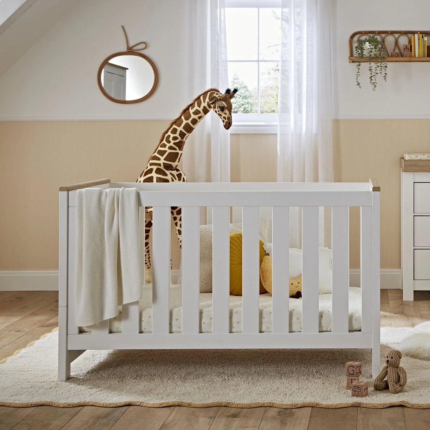 CuddleCo Luna 2 Piece Nursery Furniture Set - White & Oak