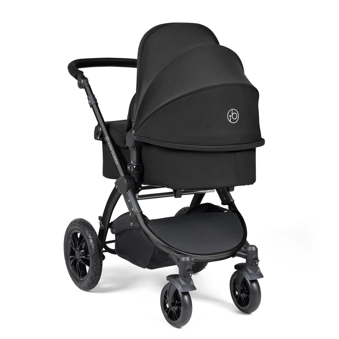 Ickle bubba Stomp Luxe All in One Premium i-Size Travel System with ISOFIX Base *Midnight  - Black handle