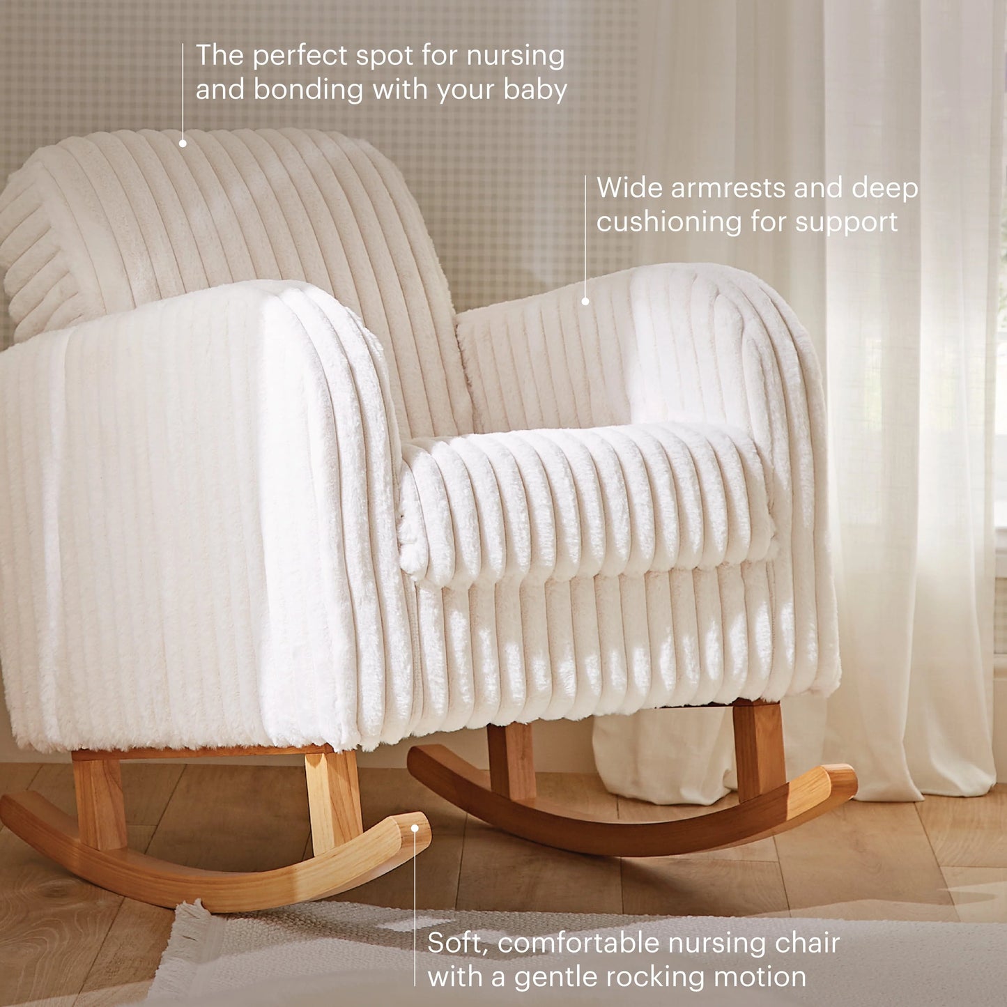 Cuddle Co Etta Faux Fur Nursing Chair - Cream