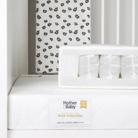 Mother&Baby White Gold Anti-Allergy Pocket Sprung Cot Mattress 120 x 60cm