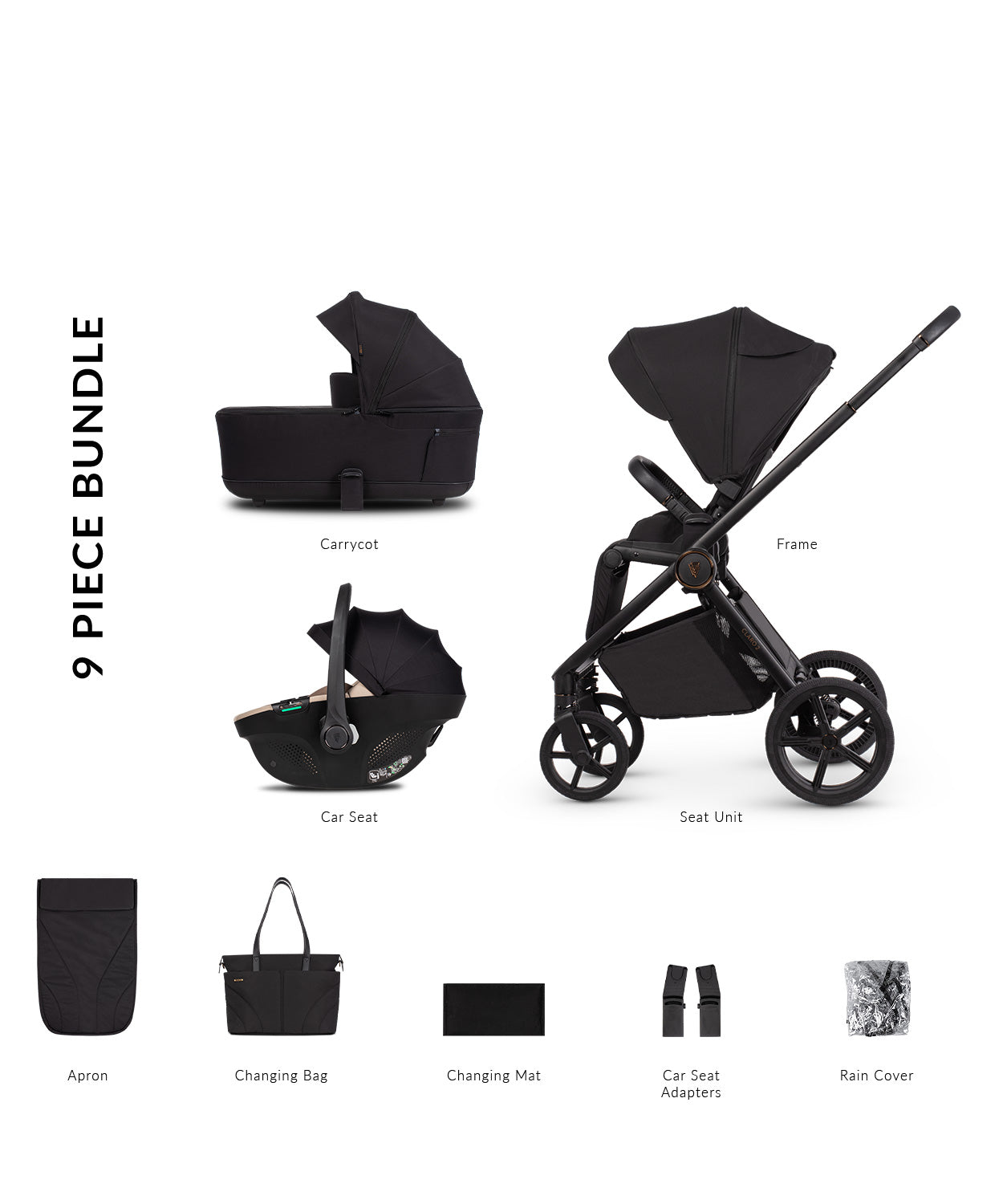 Venicci Claro 2 9 Piece Comfort Bundle Noir Beige Tiago