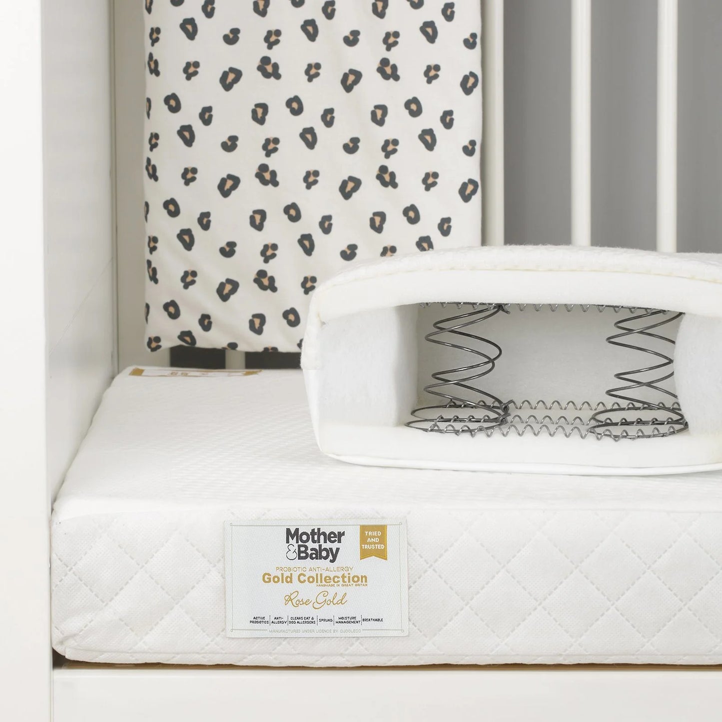 Mother&Baby Rose Gold Anti-Allergy Sprung Cot Mattress 120 x 60cm