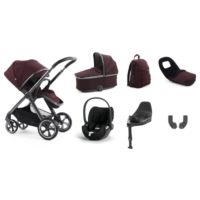 BabyStyle Oyster4 Pushchair Luxury 7 Piece Bundle with Cybex Cloud T i-Size Car Seat and Base - Mulberry