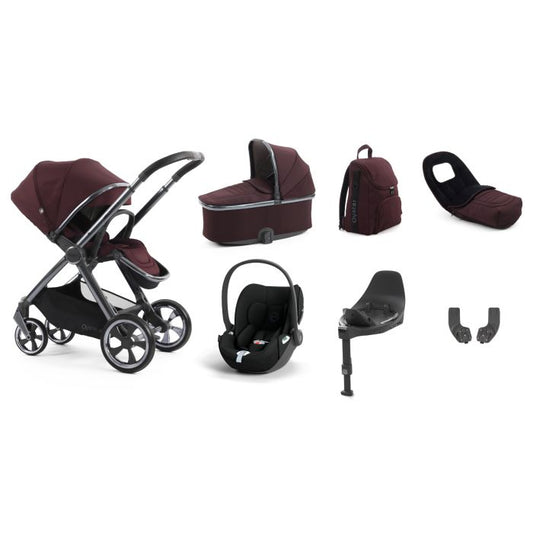 BabyStyle Oyster4 Pushchair Luxury 7 Piece Bundle with Cybex Cloud T i-Size Car Seat and Base - Mulberry