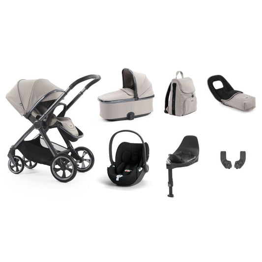 BabyStyle Oyster4 Pushchair Luxury 7 Piece Bundle with Cybex Cloud T i-Size Car Seat and Base - Stone