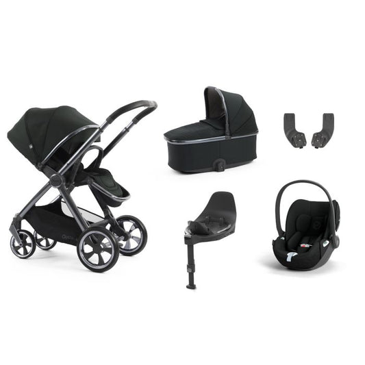 BabyStyle Oyster4 Pushchair Essential 5 Piece Bundle with Cybex Cloud T i-Size Car Seat and Base - Carbonite