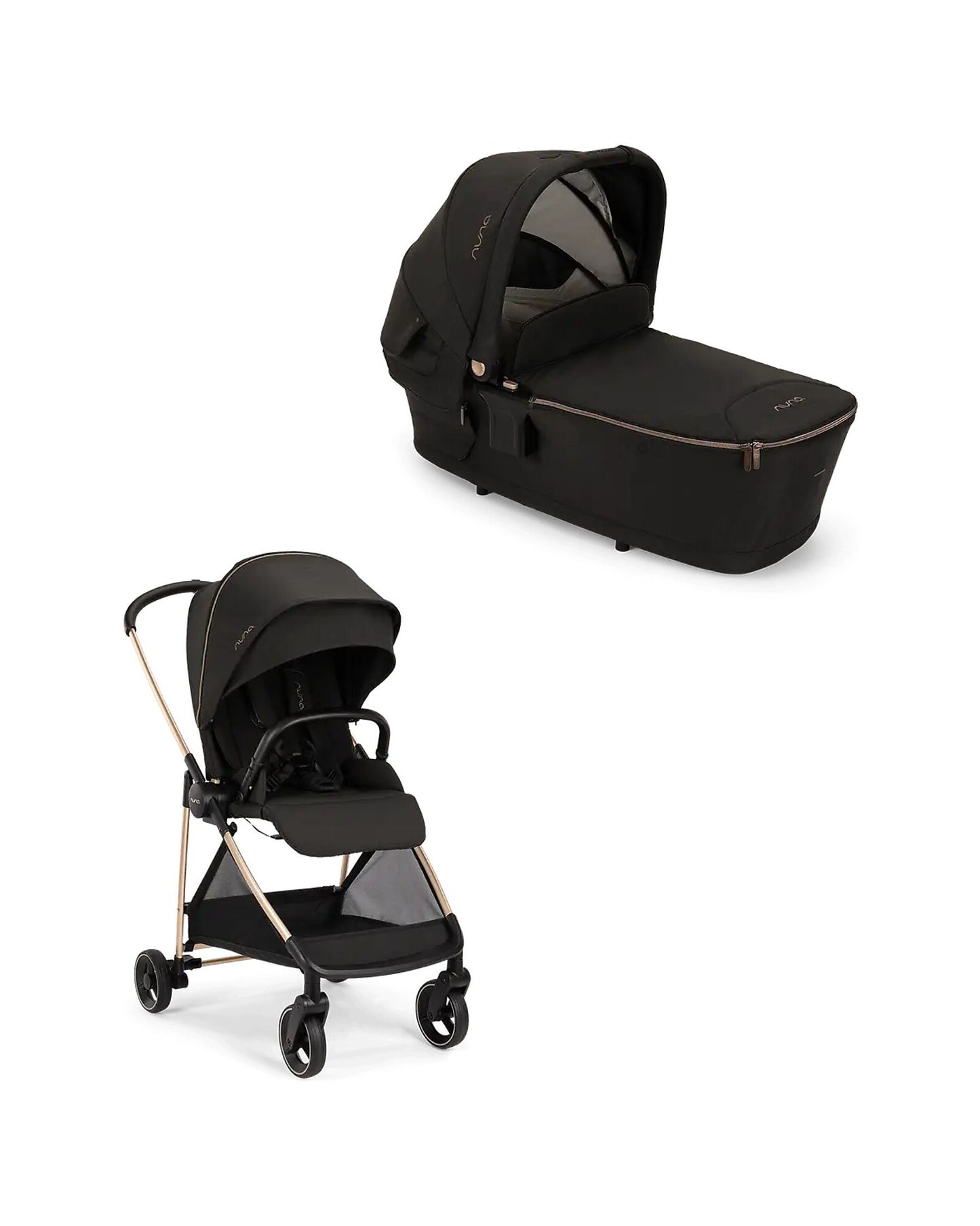 Nuna Ixx Stroller and Lytl Carrycot- Riveted Rose - Ultralight and Compact only 6Kg!