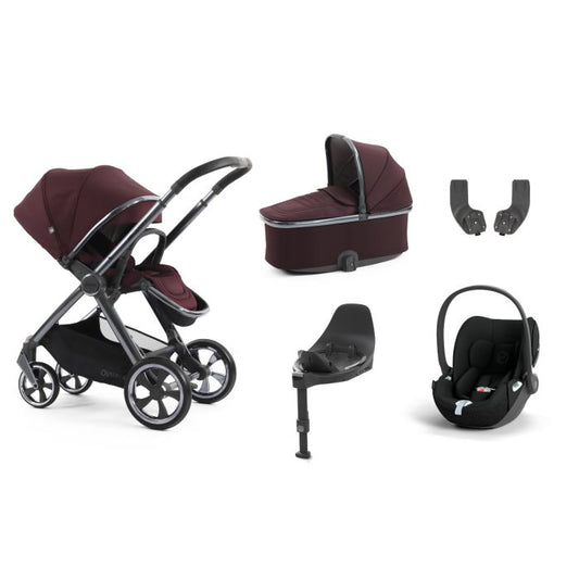 BabyStyle Oyster4 Pushchair Essential 5 Piece Bundle with Cybex Cloud T i-Size Car Seat and Base - Mulberry