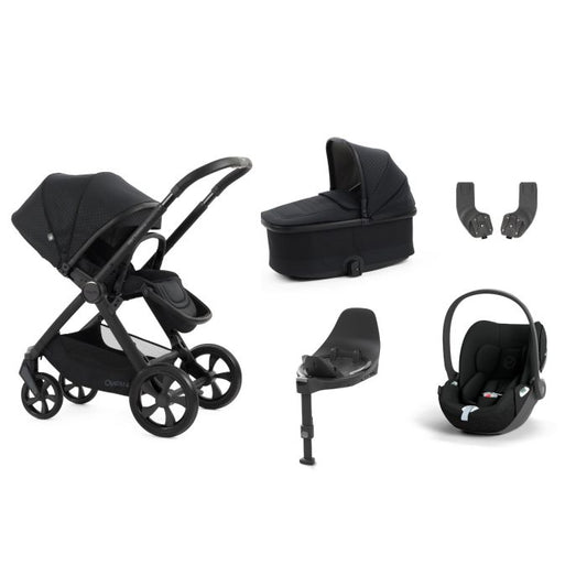BabyStyle Oyster4 Pushchair Essential 5 Piece Bundle with Cybex Cloud T i-Size Car Seat and Base - Raven