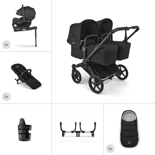 Bugaboo Donkey 6 Twin Ultimate Newborn Bundle Heritage Black