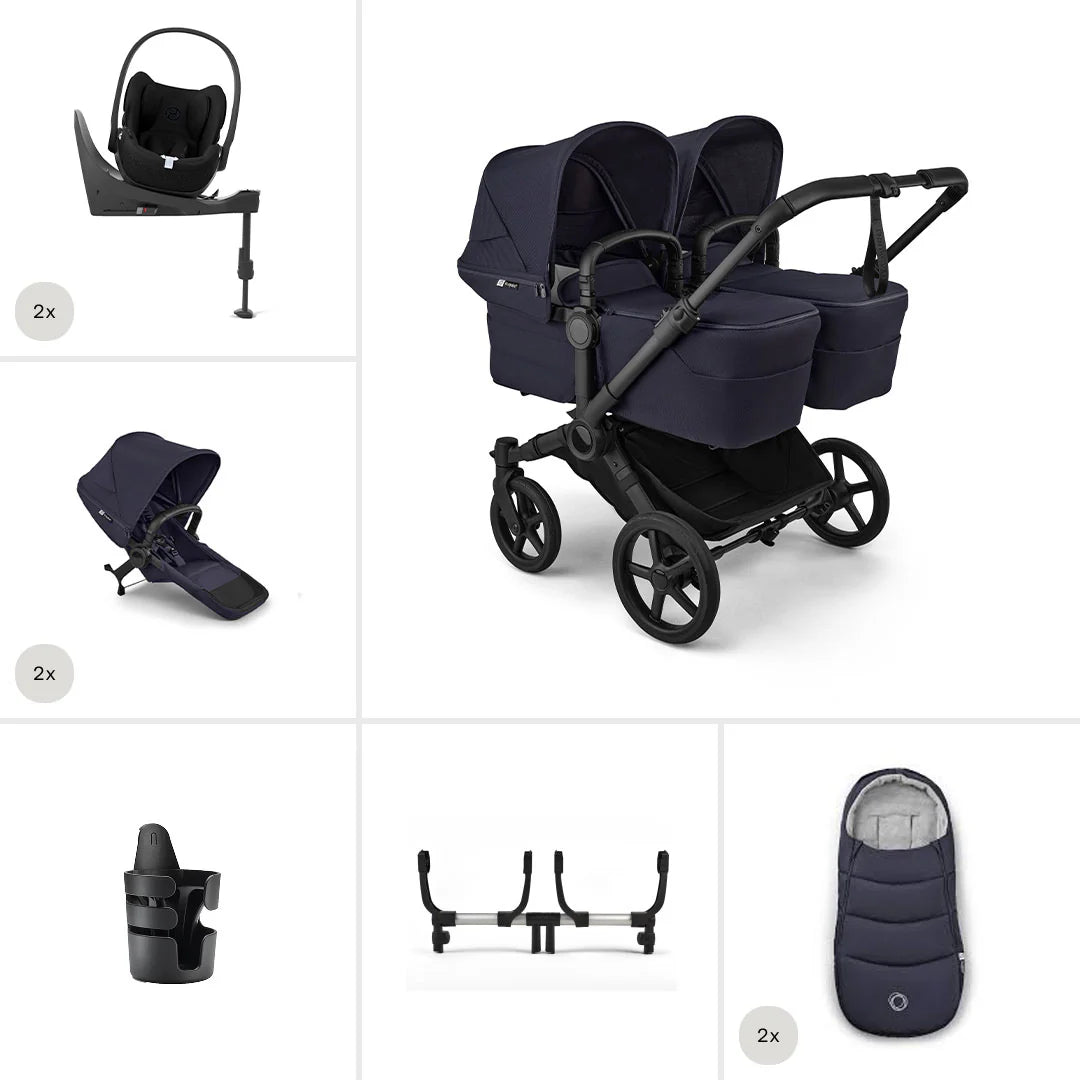 Bugaboo Donkey 6 Double Ultimate Cloud T Newborn Bundle Indigo Blue