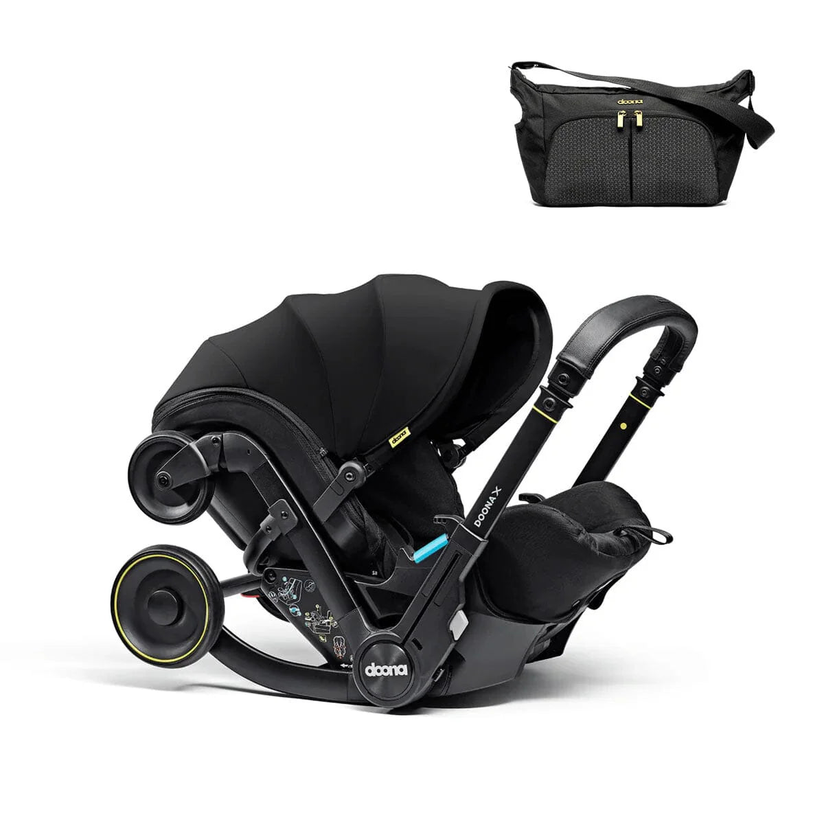 Doona X Recline Car Seat and Stroller Nitro Black FREE essentials Bag