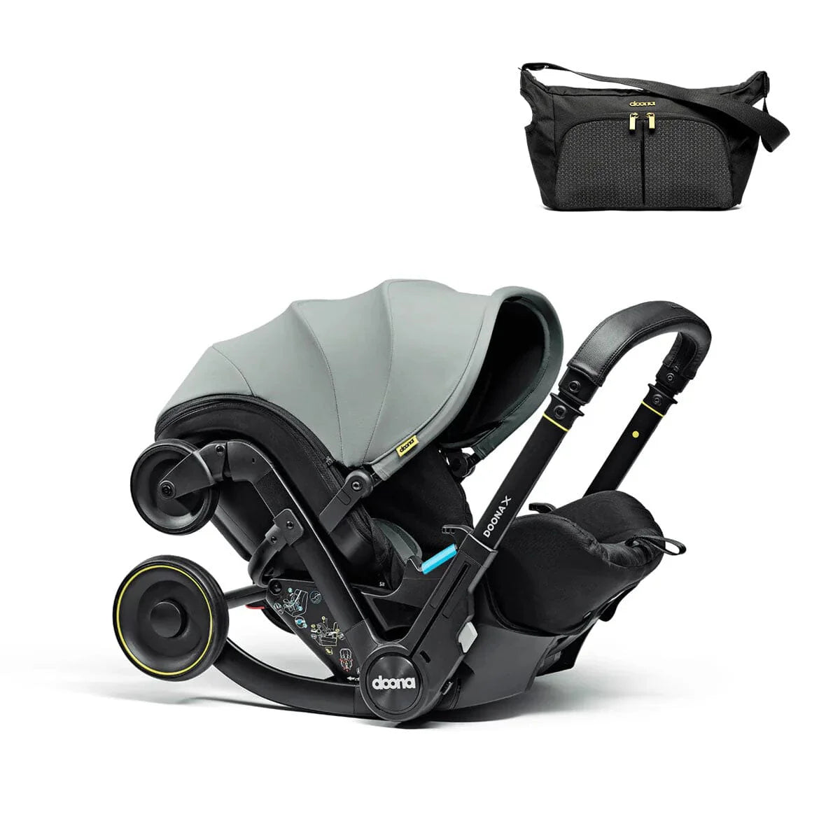 Doona X Recline Car Seat and Stroller Dusty Sage FREE essentials Bag
