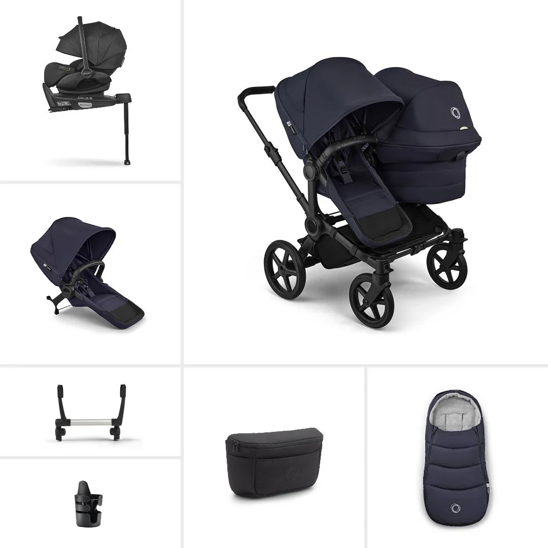 Bugaboo Donkey 6 Double Ultimate Newborn Bundle Indigo Blue