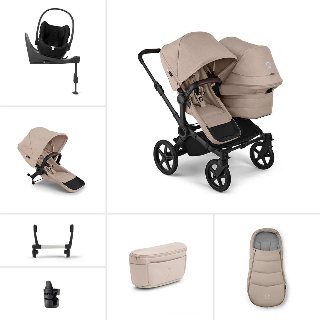 Bugaboo Donkey 6 Double Ultimate Cloud T Newborn Bundle Desert Taupe