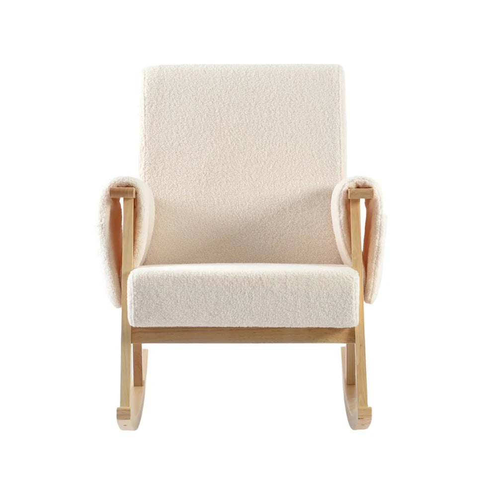 Bebe & Beyond Storyteller Nursing Chair & Stool – Off White Teddy Boucle