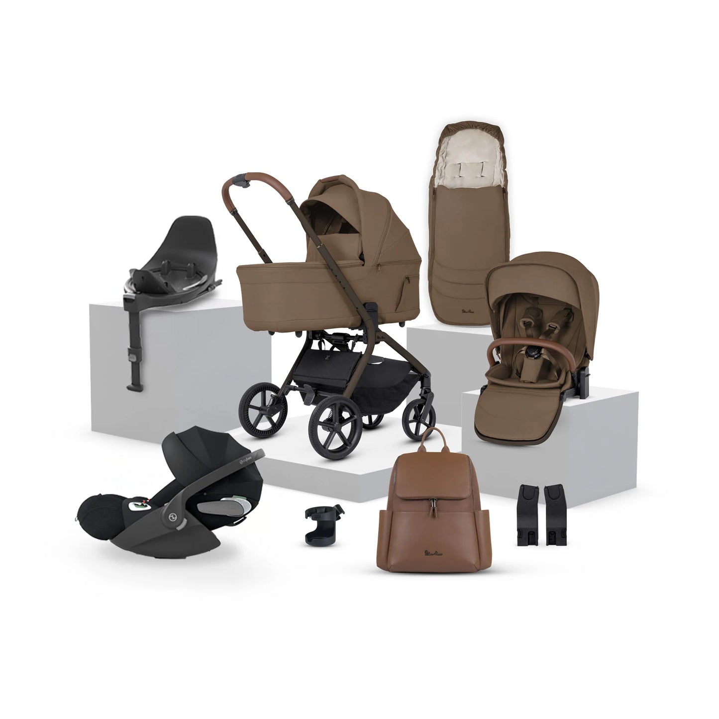 Silver Cross Breez Ultimate 360 Cloud T Beige Car Seat Bundle - Maple Black Cloud T
