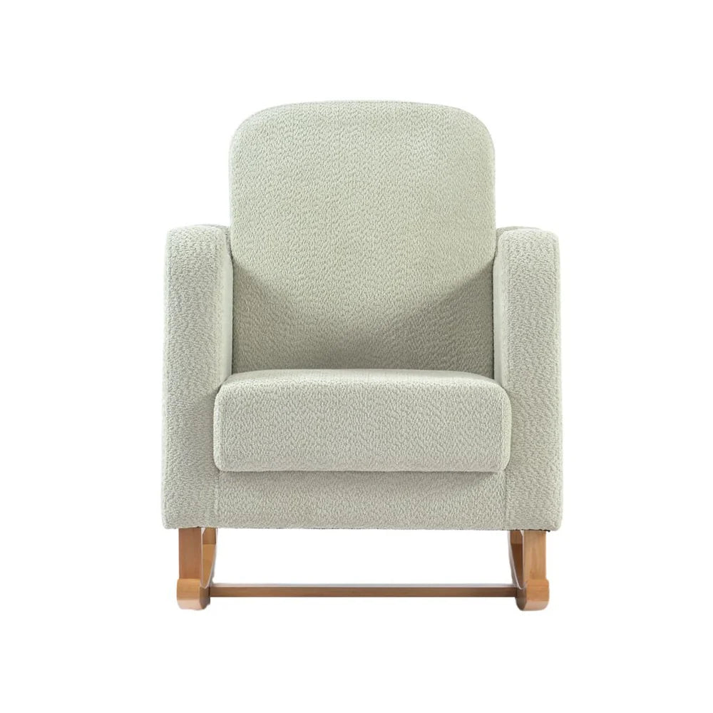 Bebe & Beyond Soother Nursing Chair + Stool – Boucle Collection Sage