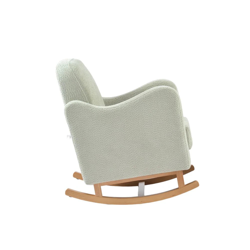 Bebe & Beyond Soother Nursing Chair + Stool – Boucle Collection Sage