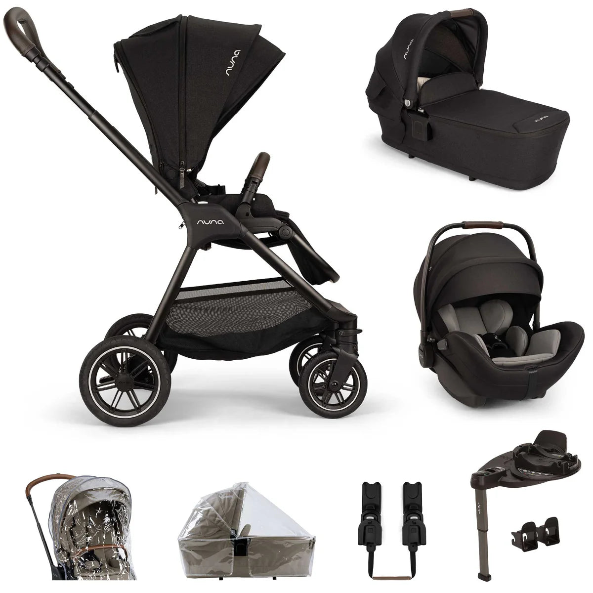 Nuna TRIV Next & ARRA Flex & BASE Curv Bundle - Caviar