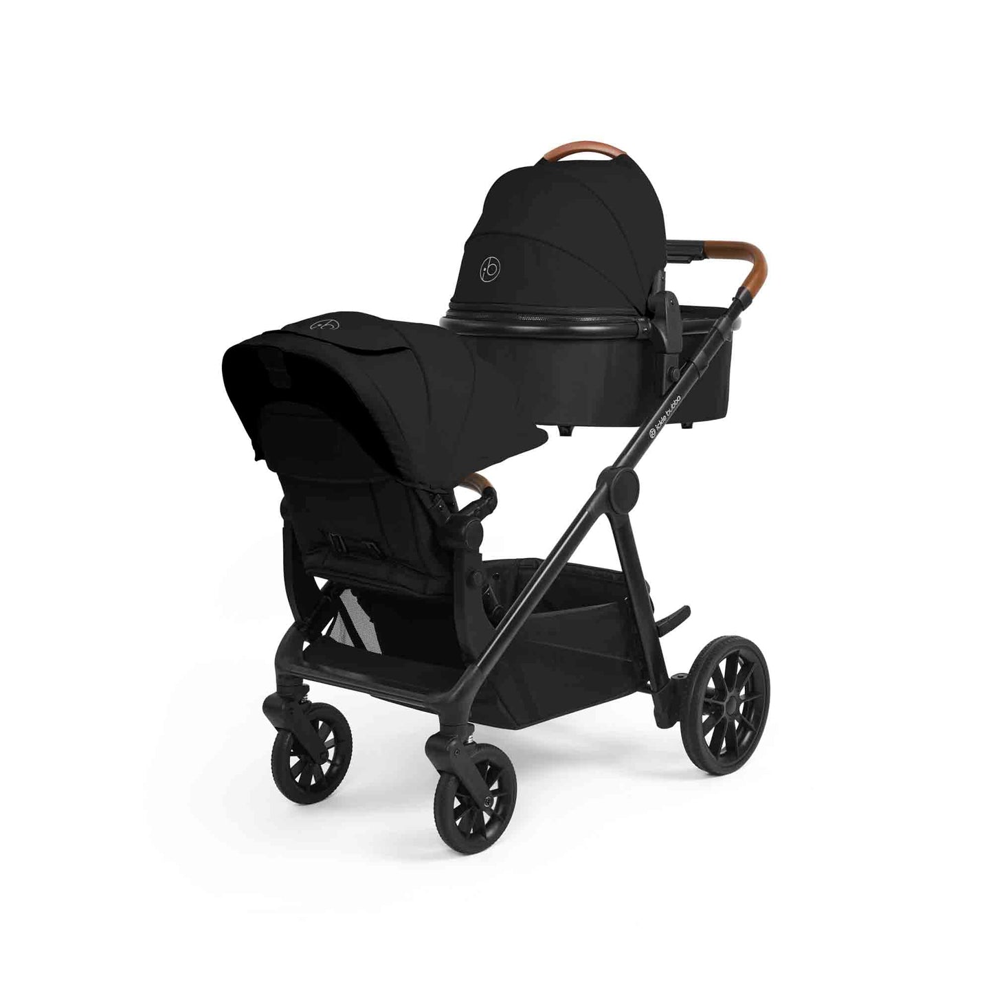 Ickle Bubba VIRGO ALL-IN-ONE SINGLE TO DOUBLE I-SIZE TRAVEL SYSTEM WITH ISOFIX BASE Black