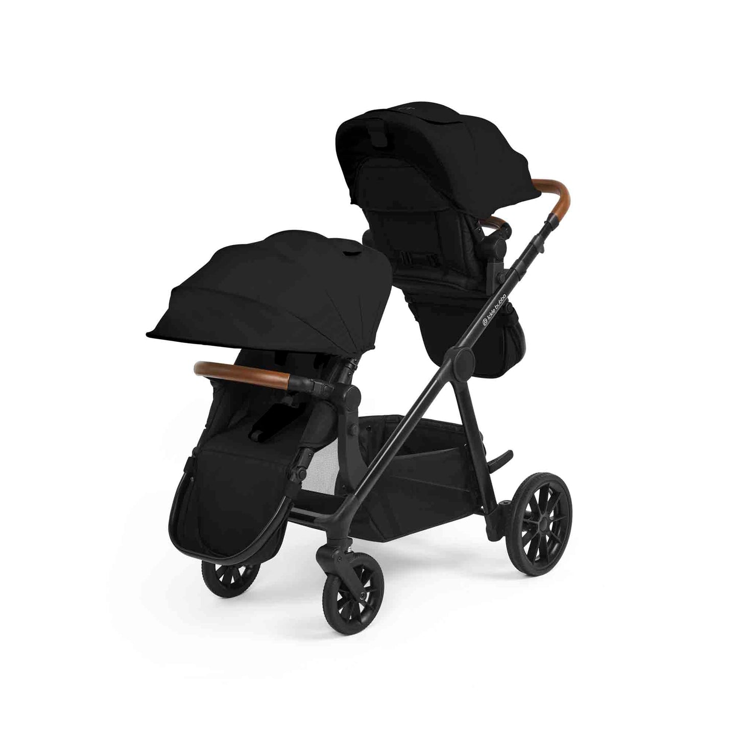 Ickle Bubba VIRGO 2 IN 1 SINGLE TO DOUBLE PUSHCHAIR Black