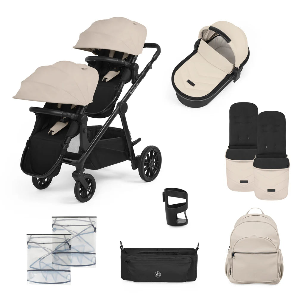 Ickle Bubba VIRGO 2 IN 1 SINGLE TO DOUBLE PUSHCHAIR Stone