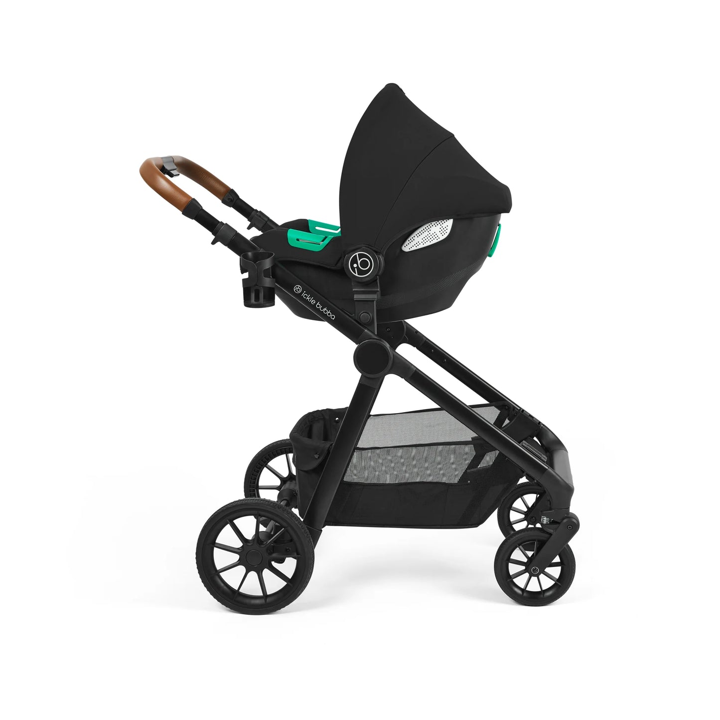 Ickle Bubba VIRGO ALL-IN-ONE SINGLE TO DOUBLE I-SIZE TRAVEL SYSTEM WITH ISOFIX BASE Black