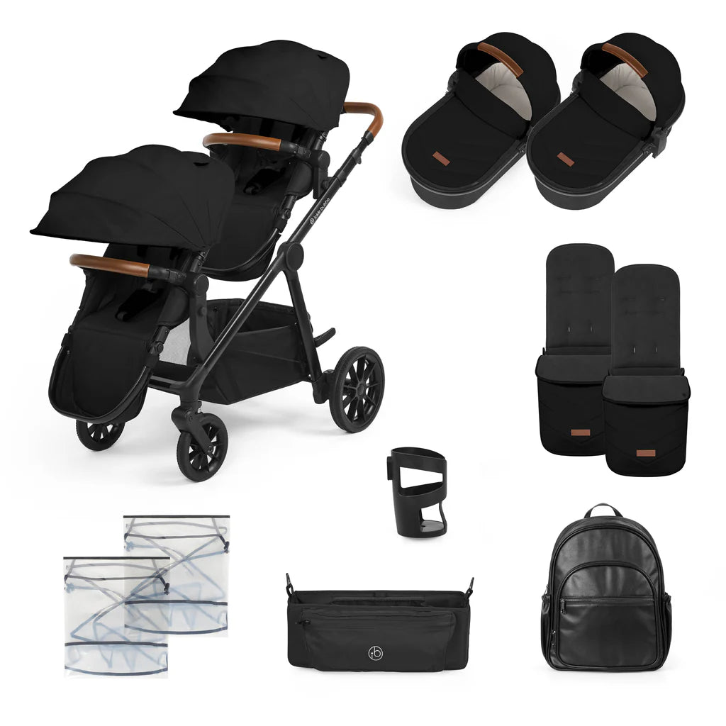 Ickle Bubba VIRGO 2 IN 1 TWIN PUSHCHAIR Black