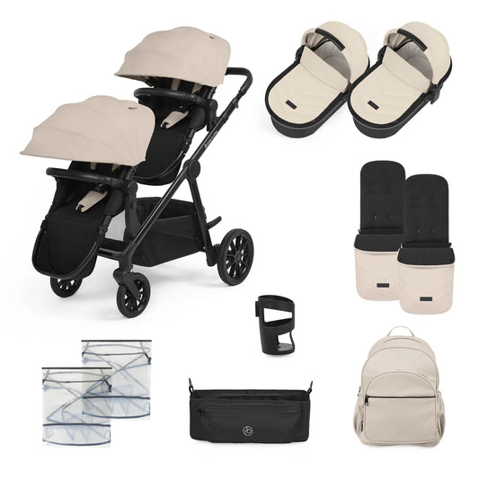 Ickle Bubba VIRGO 2 IN 1 TWIN PUSHCHAIR Stone
