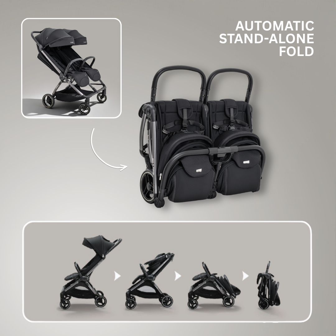 JoviKids Ayla Twin Pushchair -Urban Black